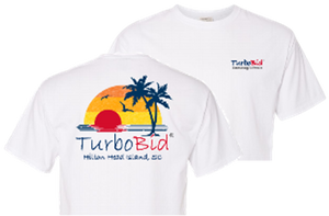 TurboBid T-Shirt displaying the front chest logo and back design.